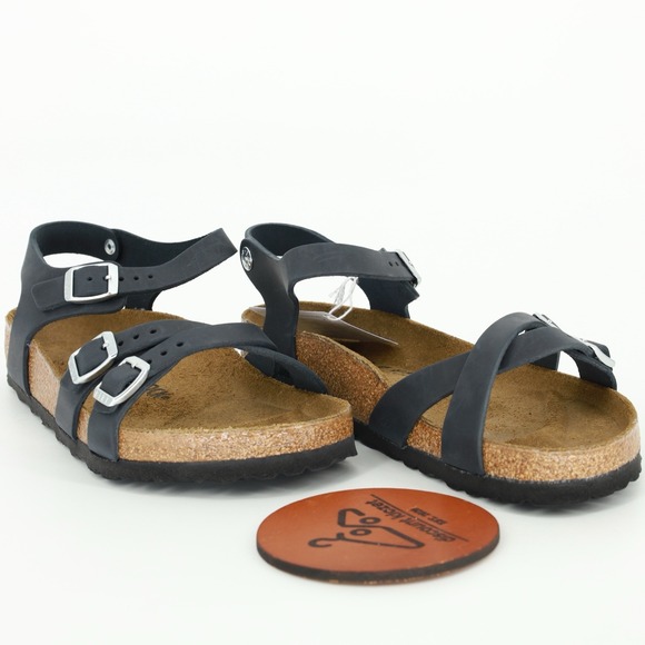 Birkenstock Kumba Oiled Leather Sandals Black Size 8 Regular NIB EU Size 39 - Picture 4 of 12